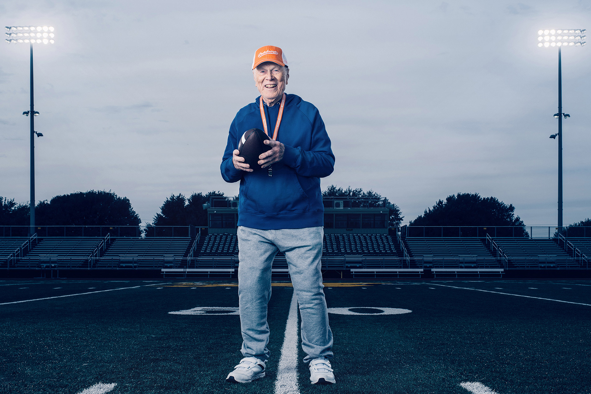 texas football is life, bogner stubbs coached football and retired.  Josh Huskin photographed Bogner in Seguin, Texas.