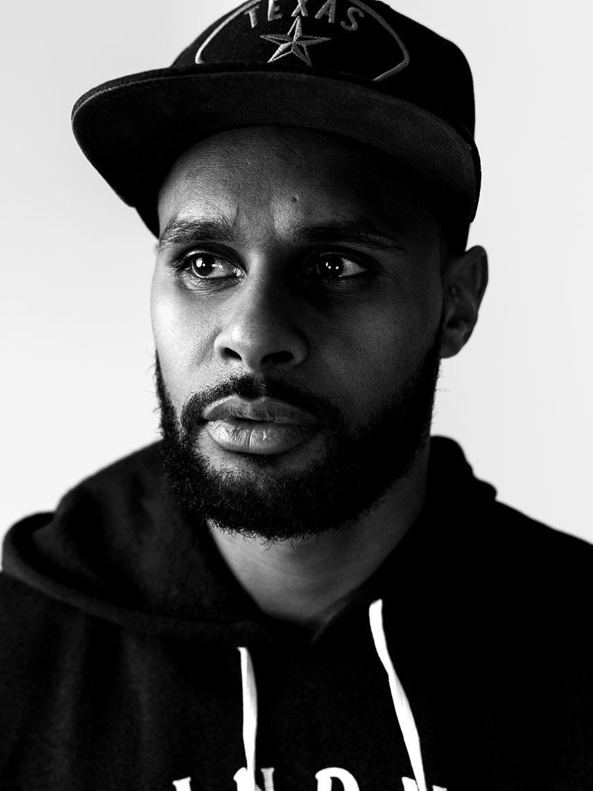 Patty Mills, point guard for the San Antonio Spurs photographed by Texas Editorial Photographer, Josh Huskin. 