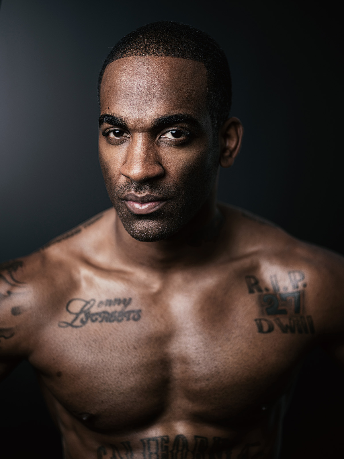 Lenny Walls, a retired NFL football player, poses for a portrait in Josh Huskin