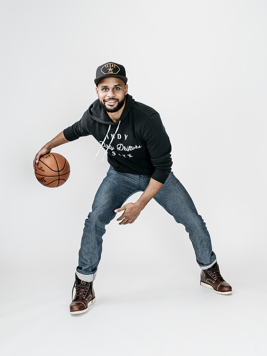 NBA Patty Mills, player for the San Antonio Spurs, photographed by editorial and celebrity photographer, Josh Huskin in San Antonio, TX