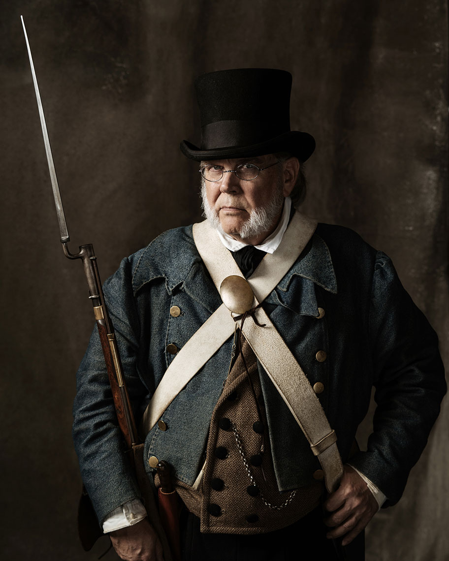 Phil Rogers, an Alamo living history portrayer photographed by advertising photographer Josh Huskin. 