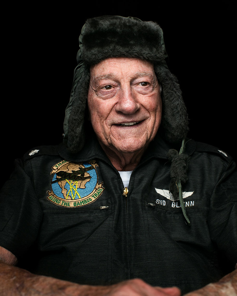 Sid Glenn, an airforce veteran, sits for a portrait in San Antonio, TX for San Antonio Magazine. Photographed by Texas portrait and editorial photographer Josh Huskin. 