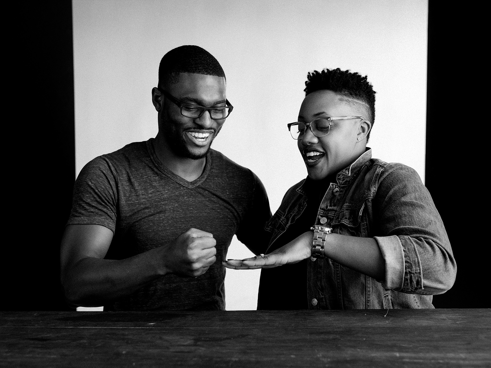 Uche & Christian Ogba photographed in studio by editorial and portrait photographer Josh Huskin, in downtown San Antonio, Texas. 