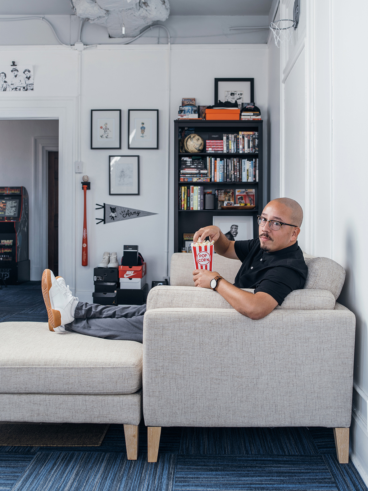 Shea Serrano, author and writer for The Ringer, photographed in San Antonio, TX by portrait photographer Josh Huskin.