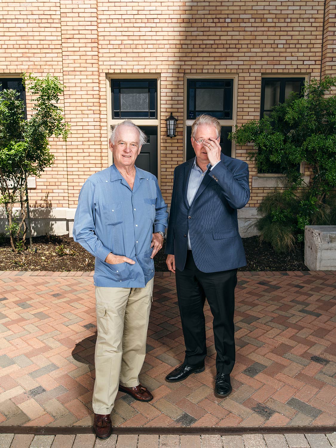 Kit Golsbury and Graham Weston photographed at The Pearl in San Antonio TX by portrait photographer Josh Huskin for Texas Monthly.