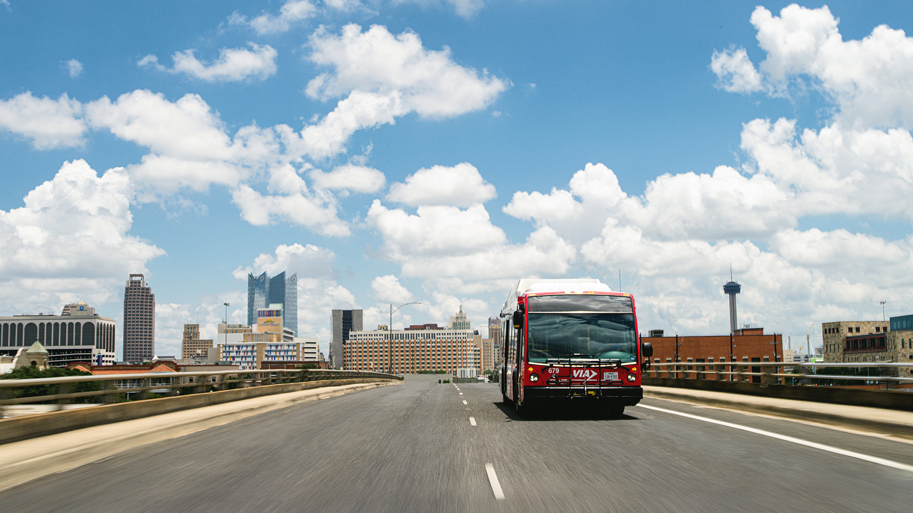 VIA bus in San Antonio, TX by commercial photographer, Josh Huskin.