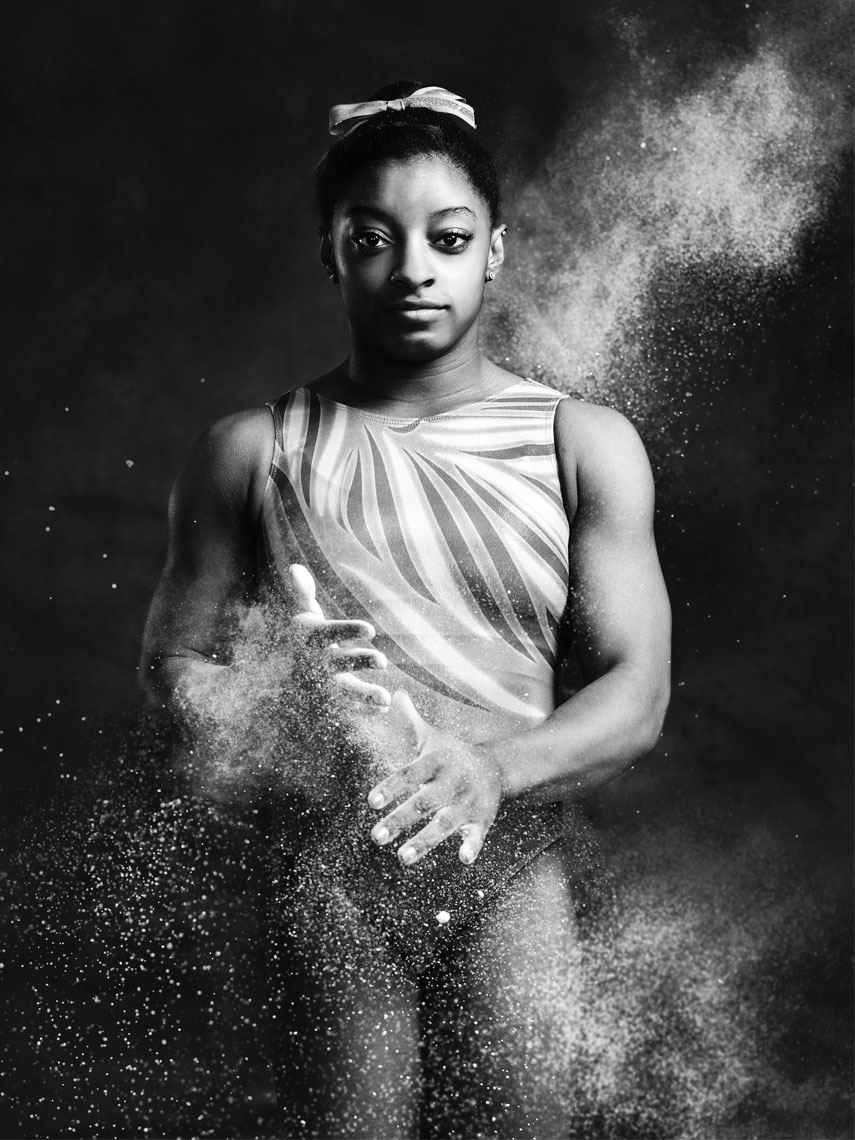 Simone Biles, Team USA Gold Medal winning gymnast photographed in Houston, Texas for Texas Monthly by Editorial Photographer Josh Huskin.
