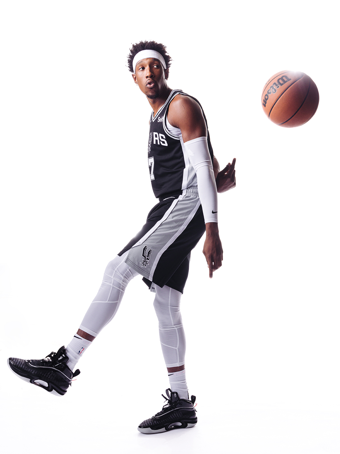 Josh Richardson, NBA basketball player for the San Antonio Spurs photographed by advertising portrait photographer Josh Huskin
