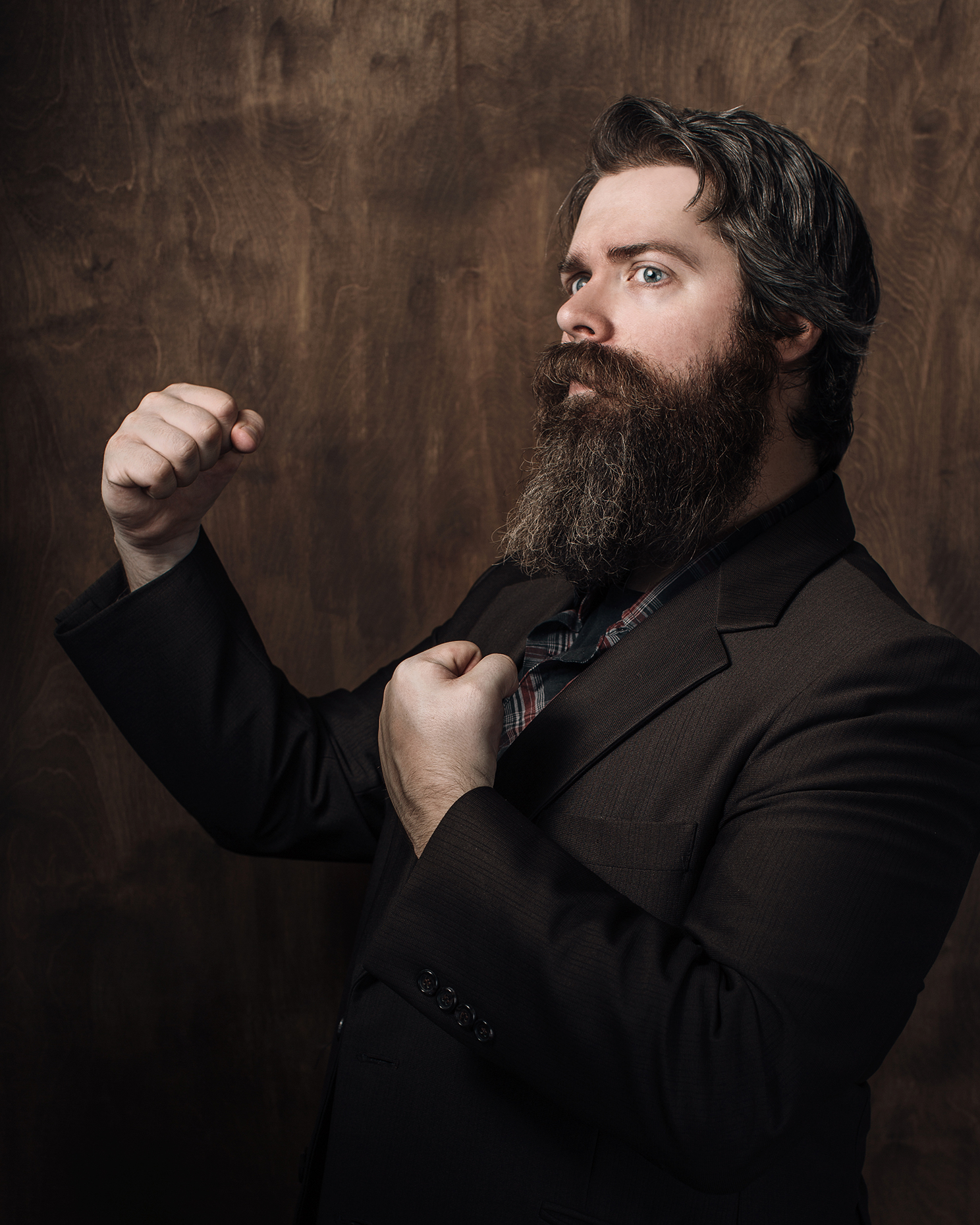 Portrait of Comedian Jay Whitecotton photographed by conceptual portrait and editorial photographer Josh Huskin. 