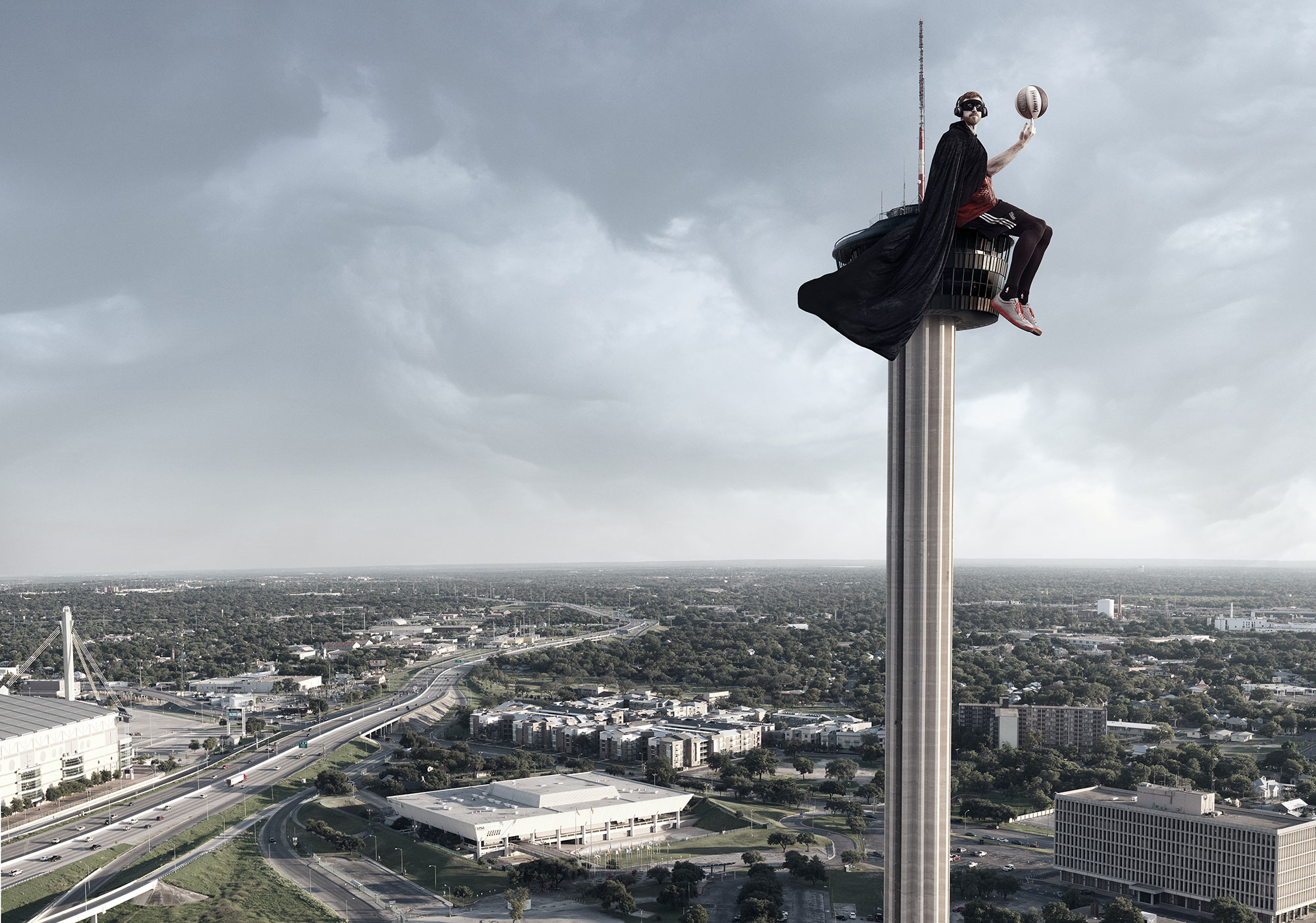 DJ Red Mamba, aka NBA player Matt Bonner photographed in San Antonio by photographer, Josh Huskin.