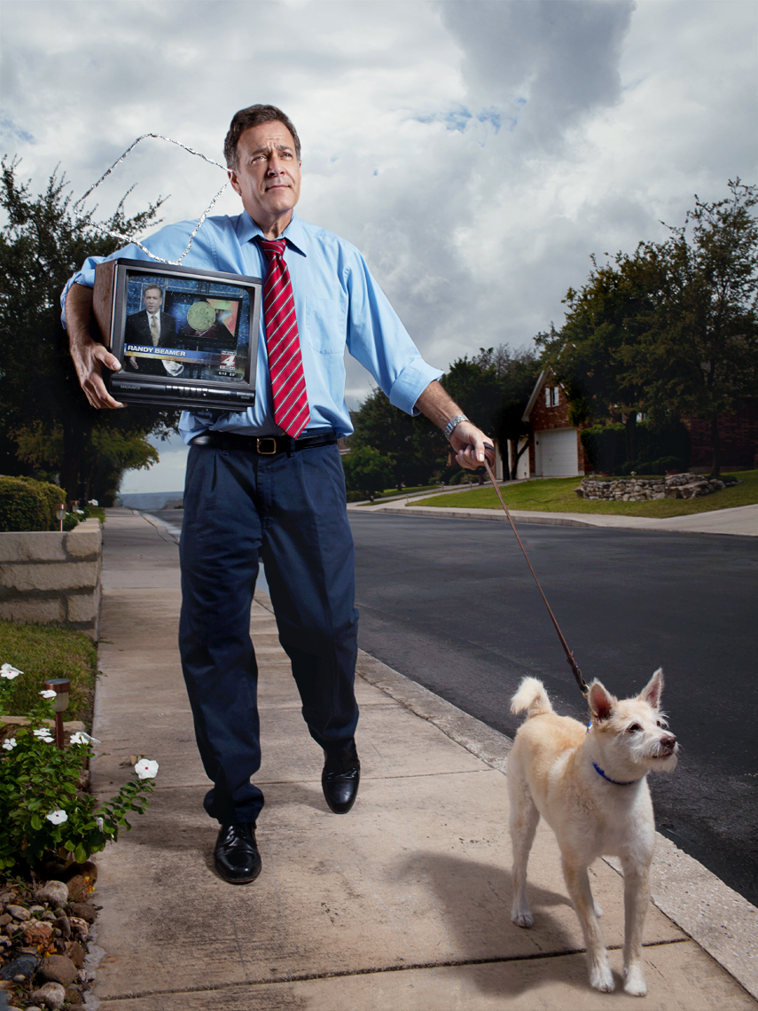 Randy Beamer, a photo-journalist and co-anchor of The Channel 4 News, photographed for San Antonio Magazine, by Celebrity and Editorial Portrait photographer Josh Huskin.  