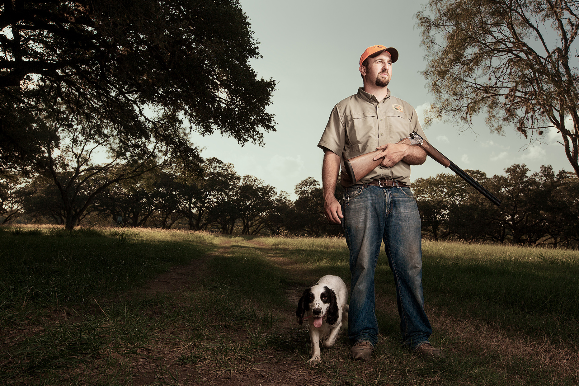 Joseph Zinsmeyer and Tramp at Joshua Creek Ranch for Texas Monthly, shot by Creative Editorial and Commercial Photographer Josh Huskin.